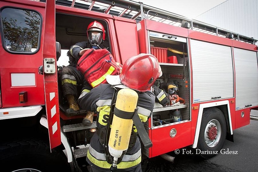 Ćwiczenia straży pożarnej zorganizowano na terenie zakładu...
