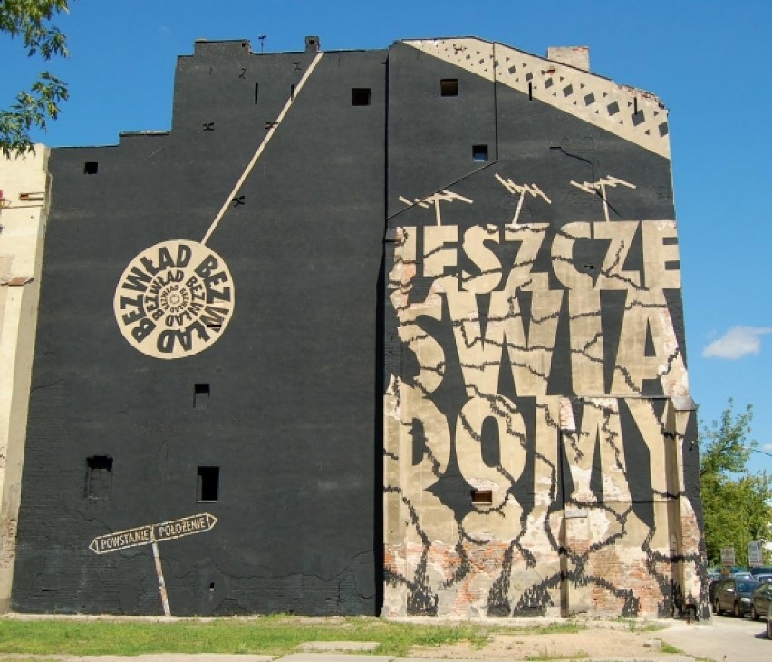 Mural "Jeszcze świadomy" grupy Twożywo przy Rondzie Daszyńskiego