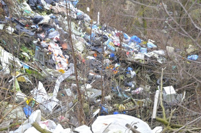 GMINA KRZYWIŃ. Dzikie wysypisko śmieci przy drodze Jerka - Lubiń