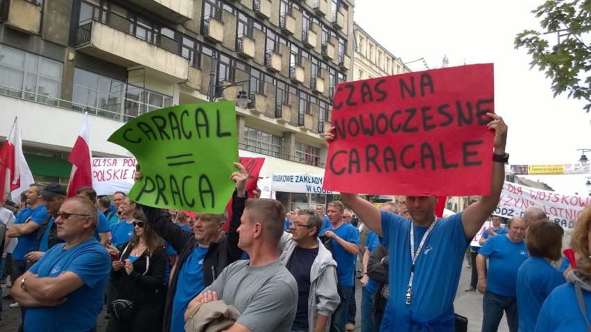 Protest pracowników WZL nr 1 w Łodzi