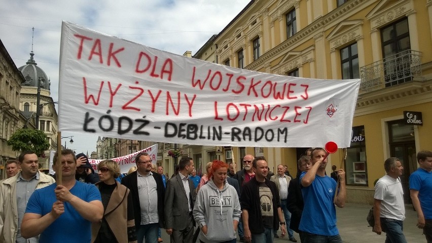 Protest pracowników WZL nr 1 w Łodzi