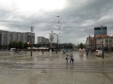 Katowice skąpane w deszczu. Przez chwilę padał nawet grad!