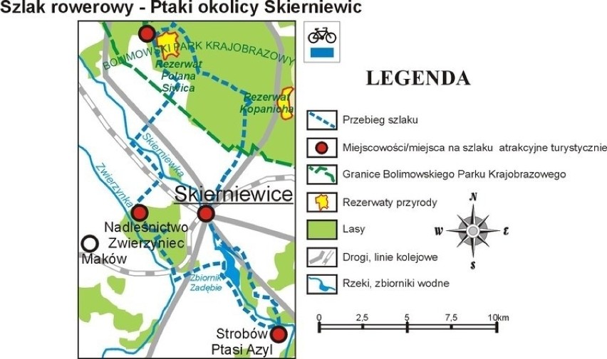 Skierniewice PKP – Park Miejski – zalew Zadębie – Strobów –...