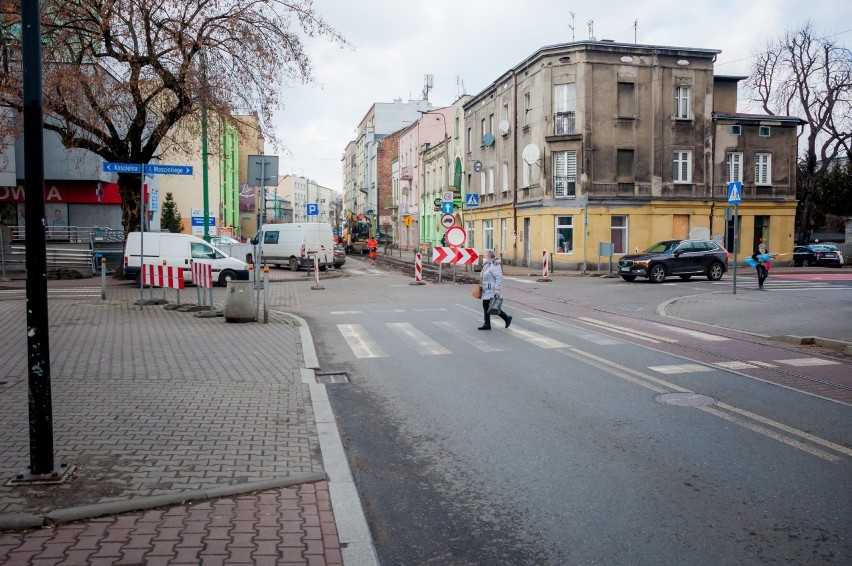 Trwa remont torowiska na ul. Małachowskiego w Sosnowcu. W...