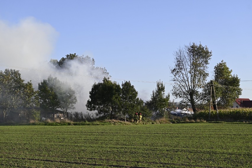 Z pożarem stodoły w Dragaczu walczyło osiem zastępów straży