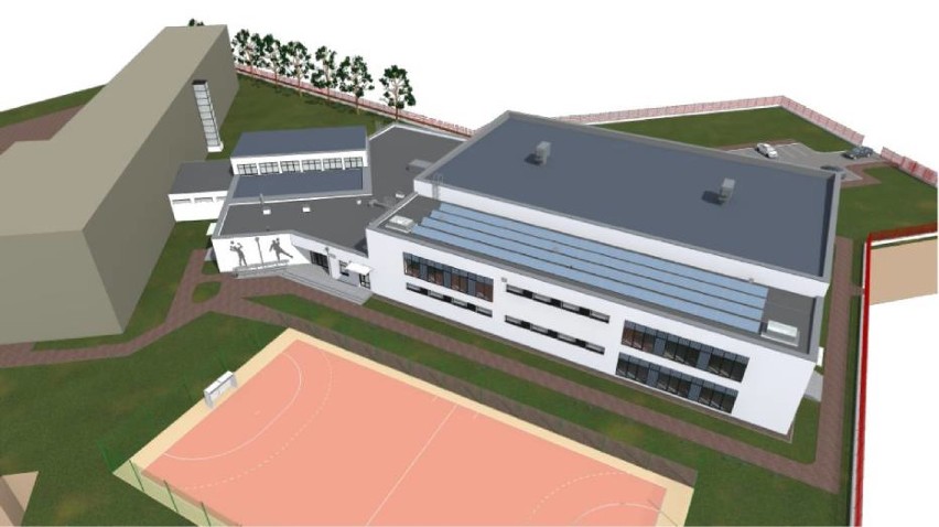 Łomża. Szkoła Podstawowa nr 5 będzie miała nową halę sportową. Miasto rozstrzygnęło przetarg [wizualizacje]