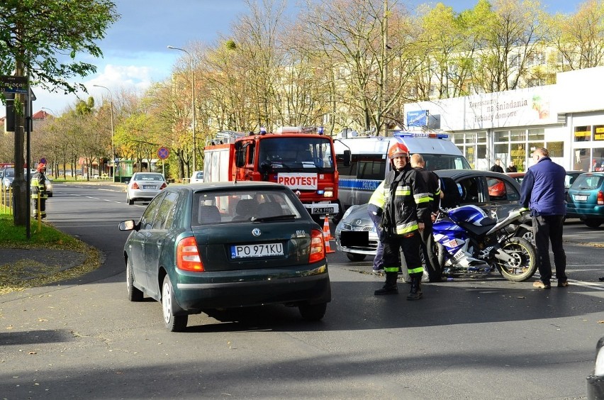 Wypadek motocyklisty na Słowiańskiej