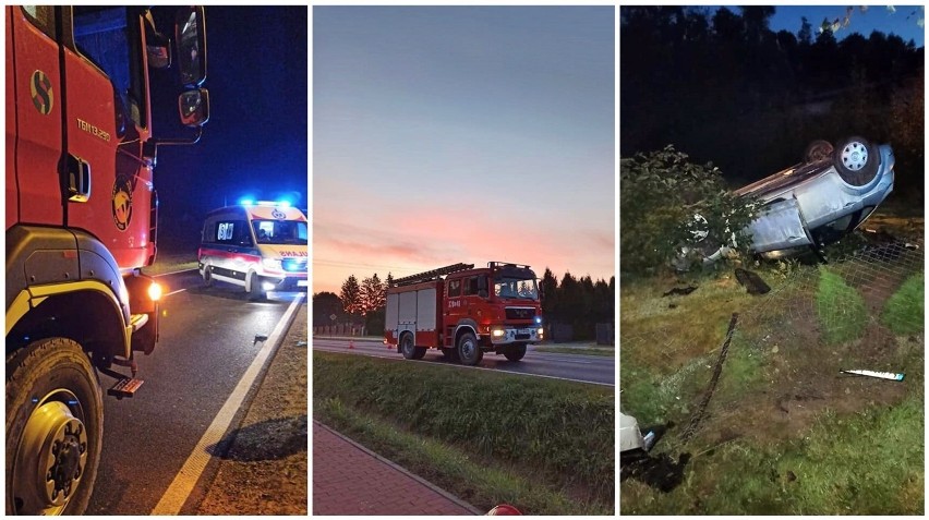 Powiat lubelski: Groźny wypadek na DW nr 747. W Matczynie auto przebiło się przez ogrodzenie i dachowało. Zdjęcia