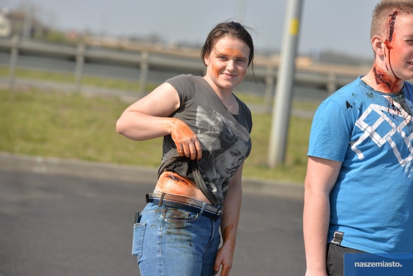 Wypadek autokaru na autostradzie A1. Ćwiczenia służb ratowniczych województwa kujawsko-pomorskiego [zdjęcia - część II]