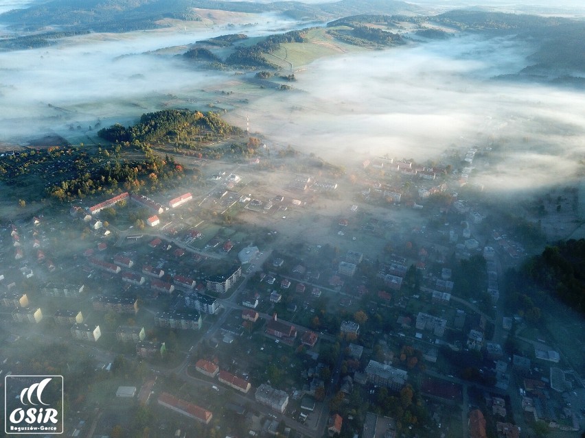 Magiczny Dzikowiec we mgle i złotej jesieni. Niepowtarzalne widoki z wieży. Zobacz zdjęcia