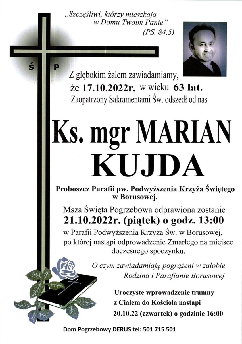 Pogrzeb księdza Mariana Kujda odbędzie się w piątek 21...
