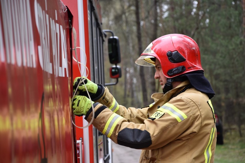 Ćwiczenia strażackie w Wypalankach. Druhowie gasili pożar lasu [ZDJĘCIA]