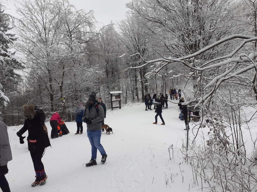 Na Borowej śnieg, słaba widoczność, ale są też tłumy turystów!