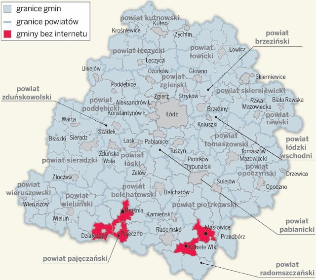 Szerokopasmowy internet w województwie łódzkim