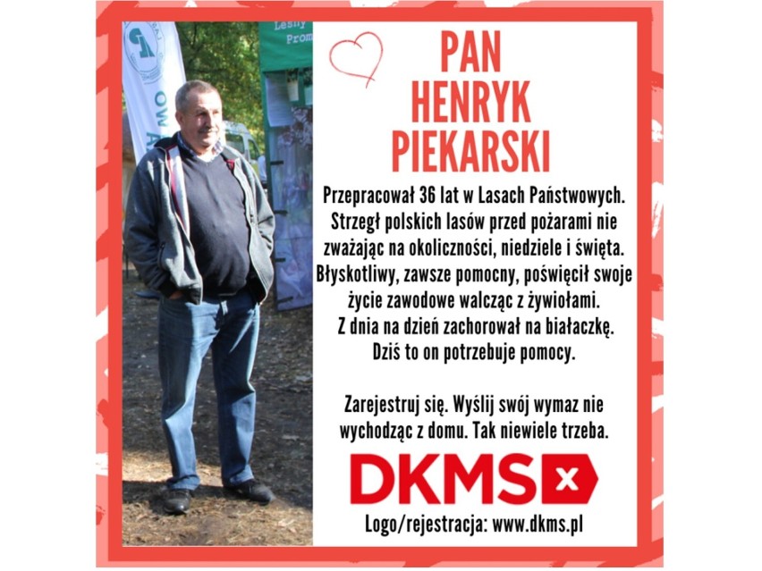 Pan Henryk spod Stargardu zachorował na białaczkę. Jego współpracownicy z Nadleśnictwa Kliniska apelują o rejestrowanie się w bazie DKMS