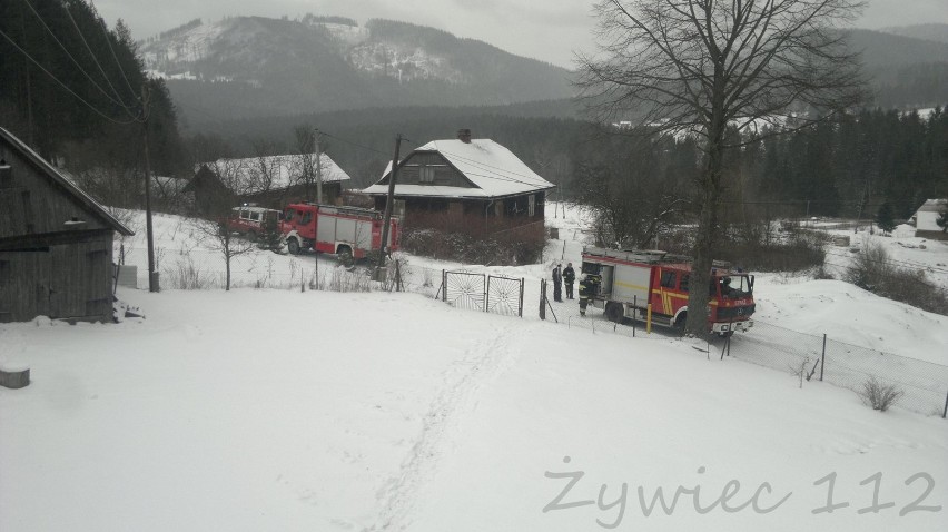 Pożar w Soblówce. Płonęły sadze w kominie [ZDJĘCIA]