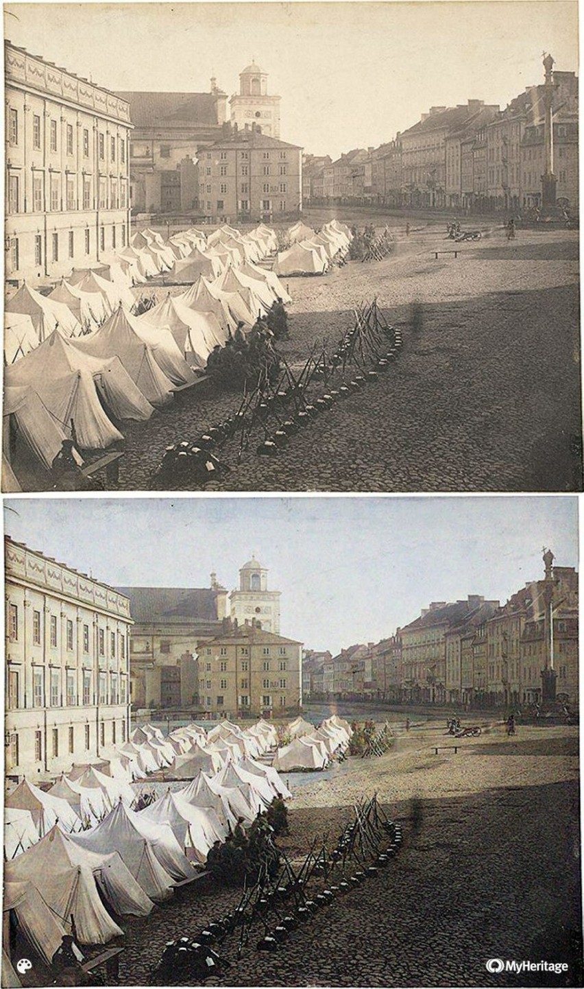 Oryginał (u góry) oraz zdjęcie koloryzowane (na dole).