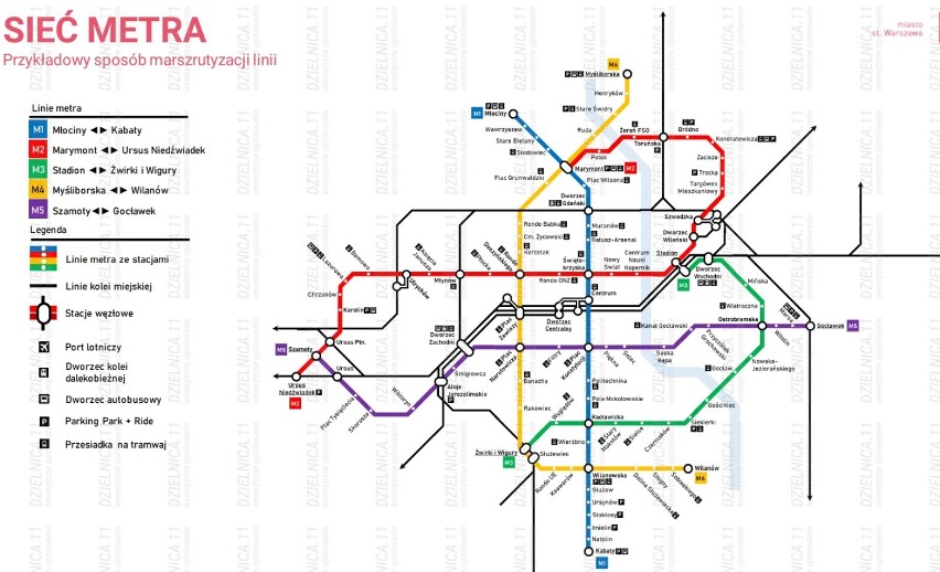 Pięć linii metra w Warszawie. Ratusz planuje kolejne nitki podziemnej  kolejki. Tak mogą przebiegać | Warszawa Nasze Miasto
