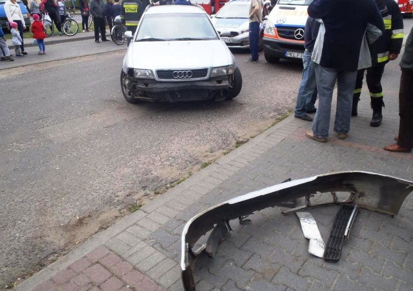 Wypadek w Babiaku: Motorowerzysta i jego pasażer w szpitalu