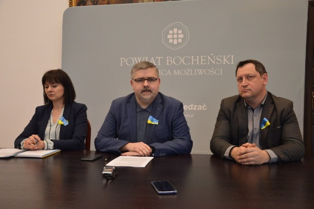 Konferencja prasowa starosty bocheńskiego  sprawie pomocy dla Ukrainy, 28.02.2022