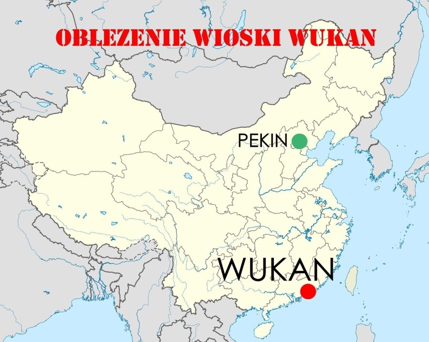 Położenie Pekinu i wiosku Wukan...