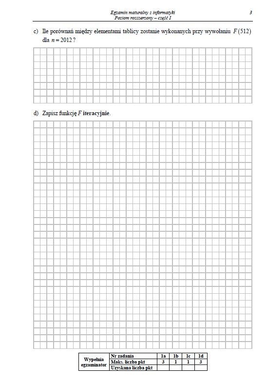 Matura 2012: informatyka - poziom rozszerzony. Cz. I [ARKUSZE]