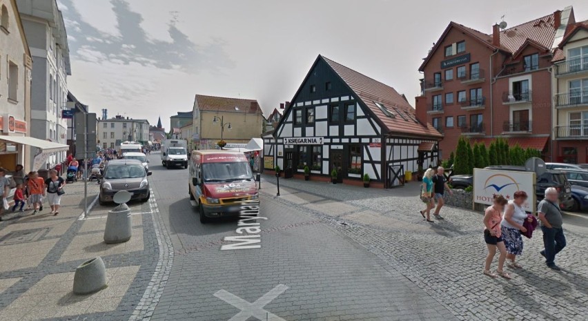 Ustka zarejestrowana na kamerach Google Street View.