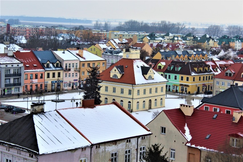 Panorama Łęczycy z zamkowej wieży