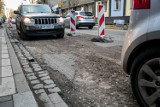 Kraków. Rozkopana i zakorkowana ulica Mazowiecka