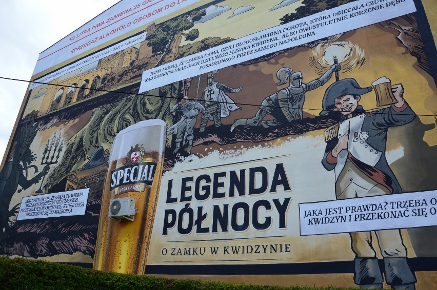 Na kamienicy pojawił się mural Specjala z legendą o kwidzyńskim zamku  