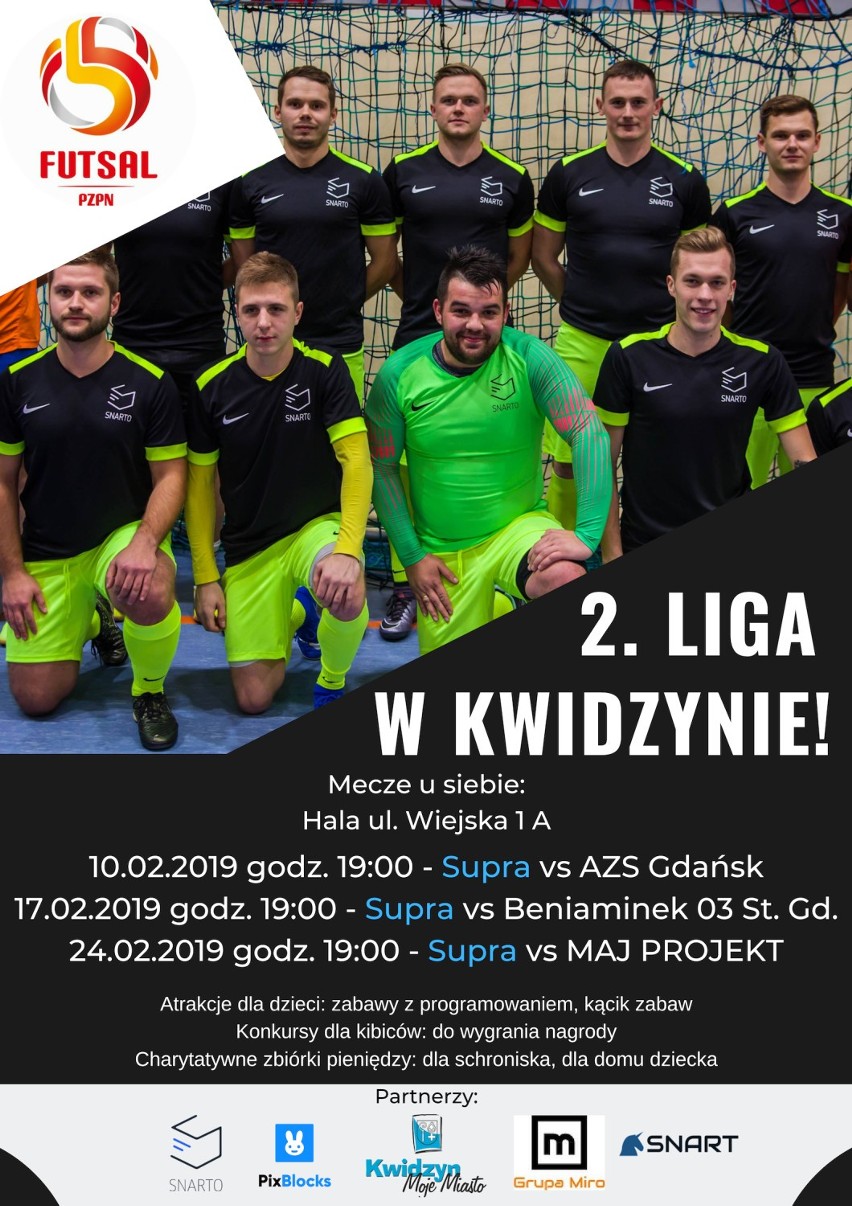 Supra Kwidzyn gra w futsal! Najbliższe spotkanie 10 lutego w hali przy Wiejskiej 