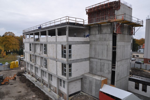 Budowa nowego skrzydła szczecineckiego szpitala, rok 2012