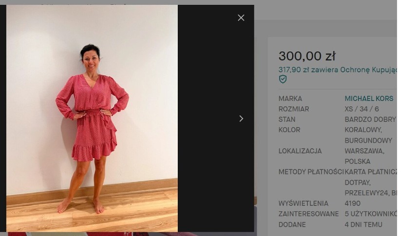 Sukienka Michaela Korsa za 300 złotych.