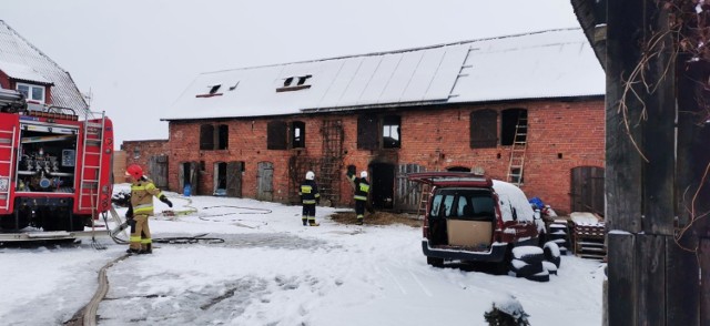 Pożar budynku gospodarskiego w Cisowie