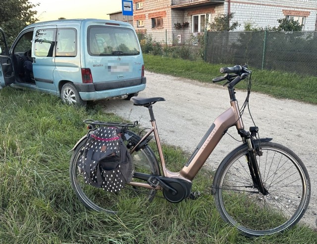 Nietrzeźwy kierowca wjechał w rowerzystkę w Wenecji koło Żnina.