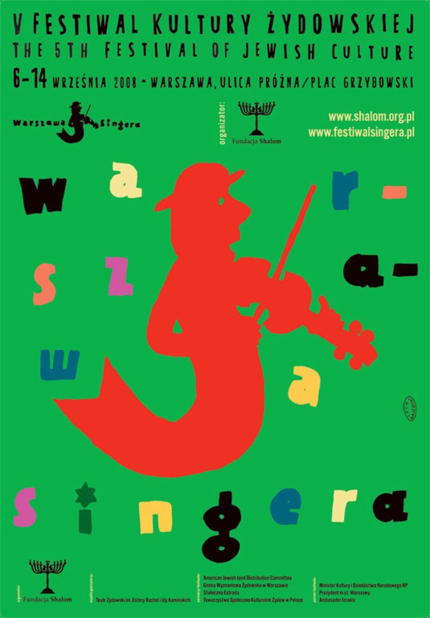 Plakat V Festiwal Kultury Żydowskiej Warszawa Singera