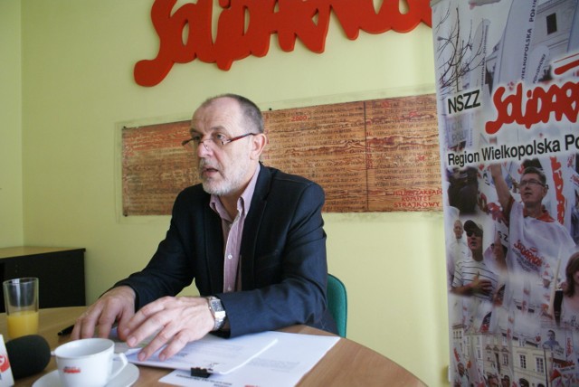 Jan Mosiński, szef Solidarności w Kaliszu