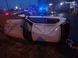 Trzy osoby ranne po groźnym wypadku w Czerwionce-Leszczynach. Sprawca był pijany, miał zakaz prowadzenia pojazdów i jechał skradzionym autem
