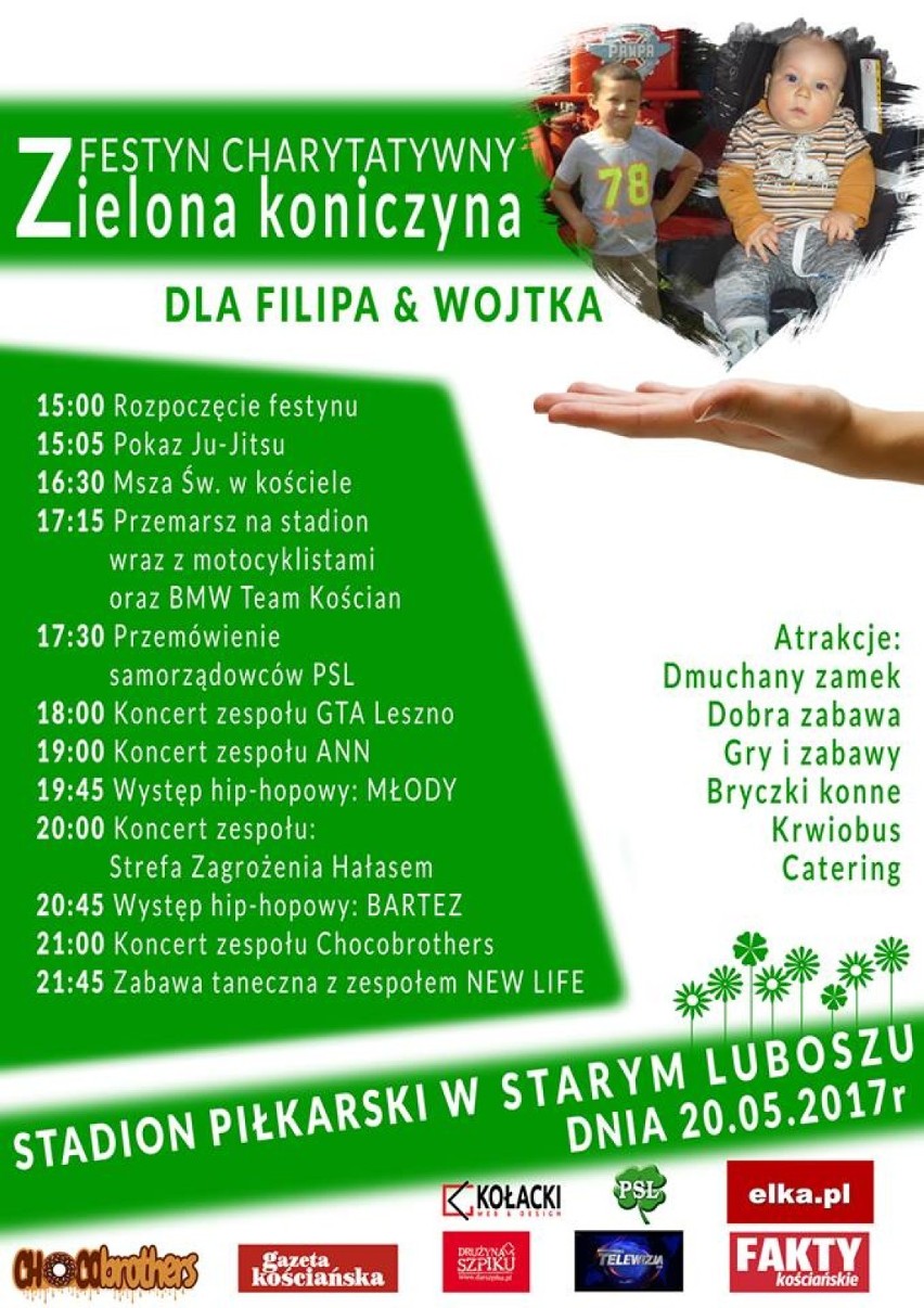 Festyn charytatywny "Zielona koniczyna" dla Filipa i Wojtka! 