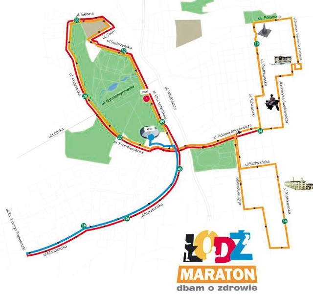 Oto mapka trasy Łódź Maratonu Dbam o Zdrowie, który odbędzie się 15 kwietnia