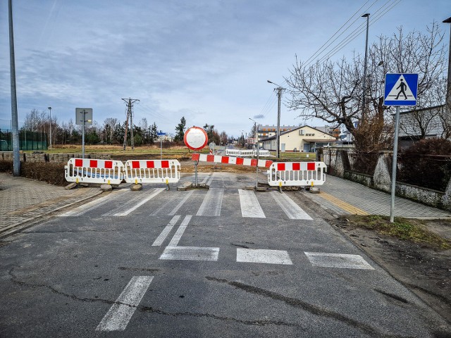 Zamknięte skrzyżowanie Myśliwskiej i Łowieckiej w Lesznie