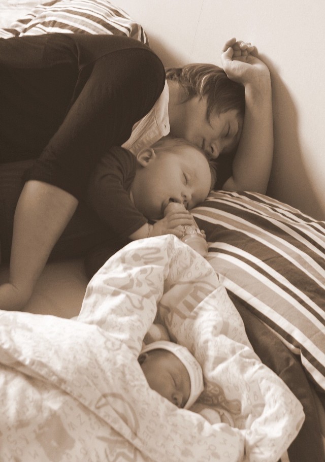 Agata Depka z córką Idą i synem Kasprem