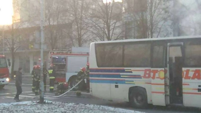 Pożar autobusu w Zawierciu [FOTO]