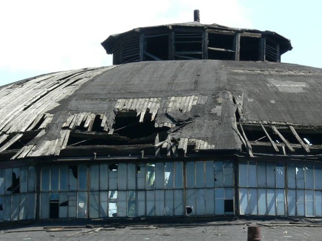 Dach parowozowni w Pile