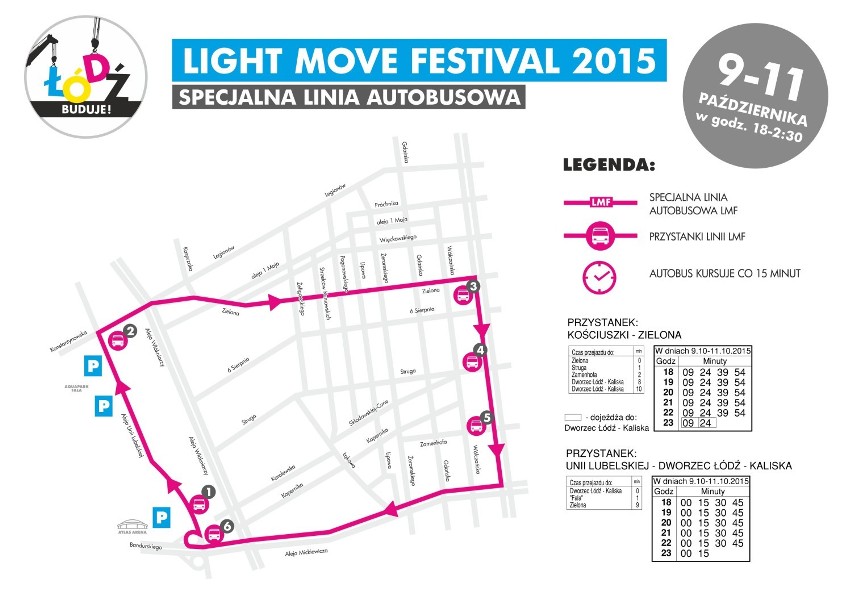 Festiwal Światła w Łodzi 2015. Zmiany w organizacji ruchu podczas Light Move Festival [MAPY]