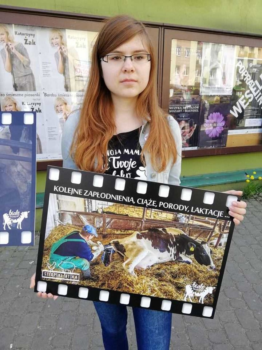 Akcja obrońców praw zwierząt w centrum Piły [ZDJĘCIA]