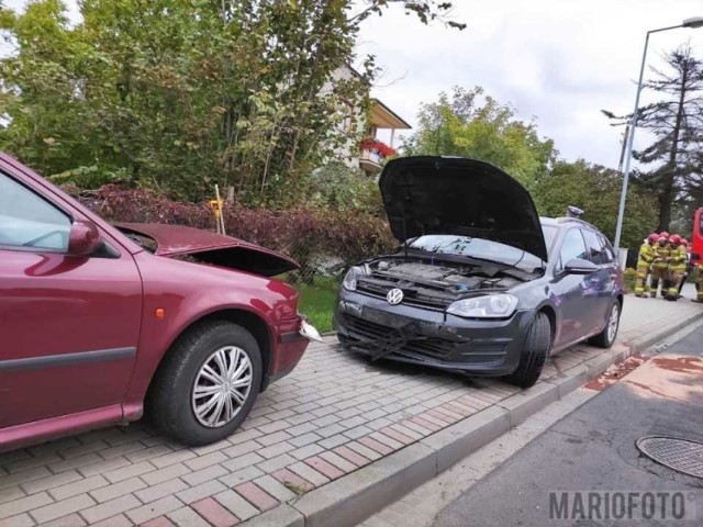 Zderzenie skody i volkswagena w Opolu.