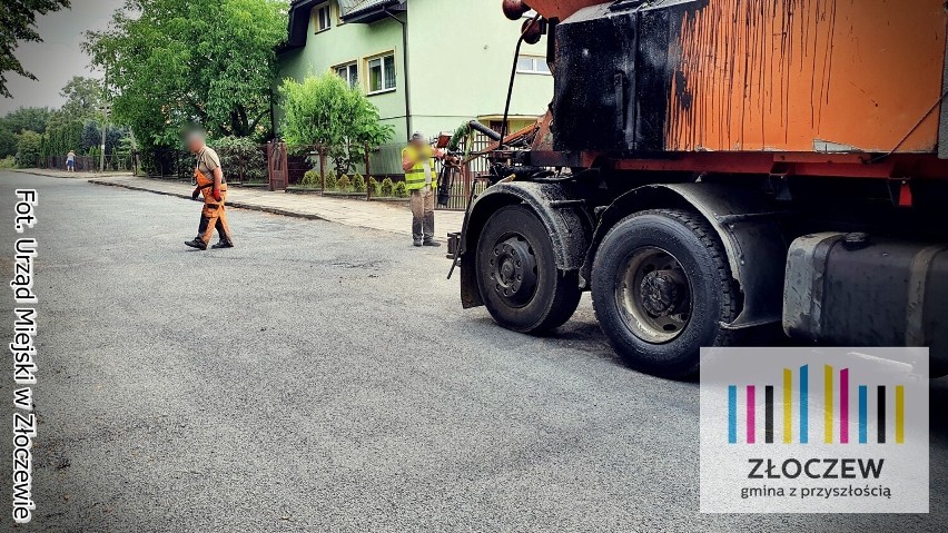 Drogowe inwestycje w Złoczewie. Rusza przebudowa Wieluńskiej. Od piątku 9 lipca utrudnienia w ruchu. Prowadzono także remonty cząstkowe FOTO