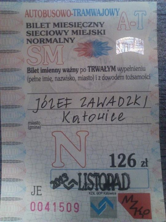 Bilet dla radnego Zawadzkiego