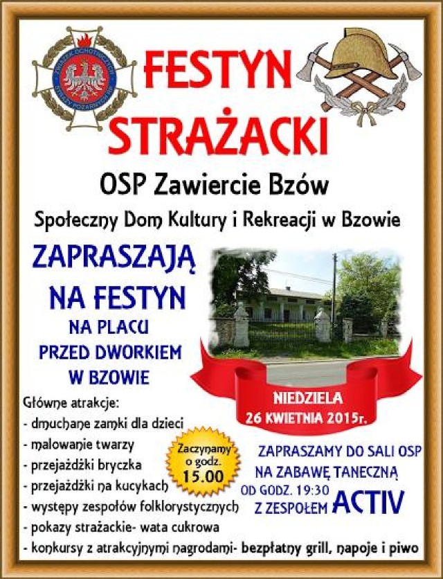 Festyn strażacki w Zawierciu-Bzowie.